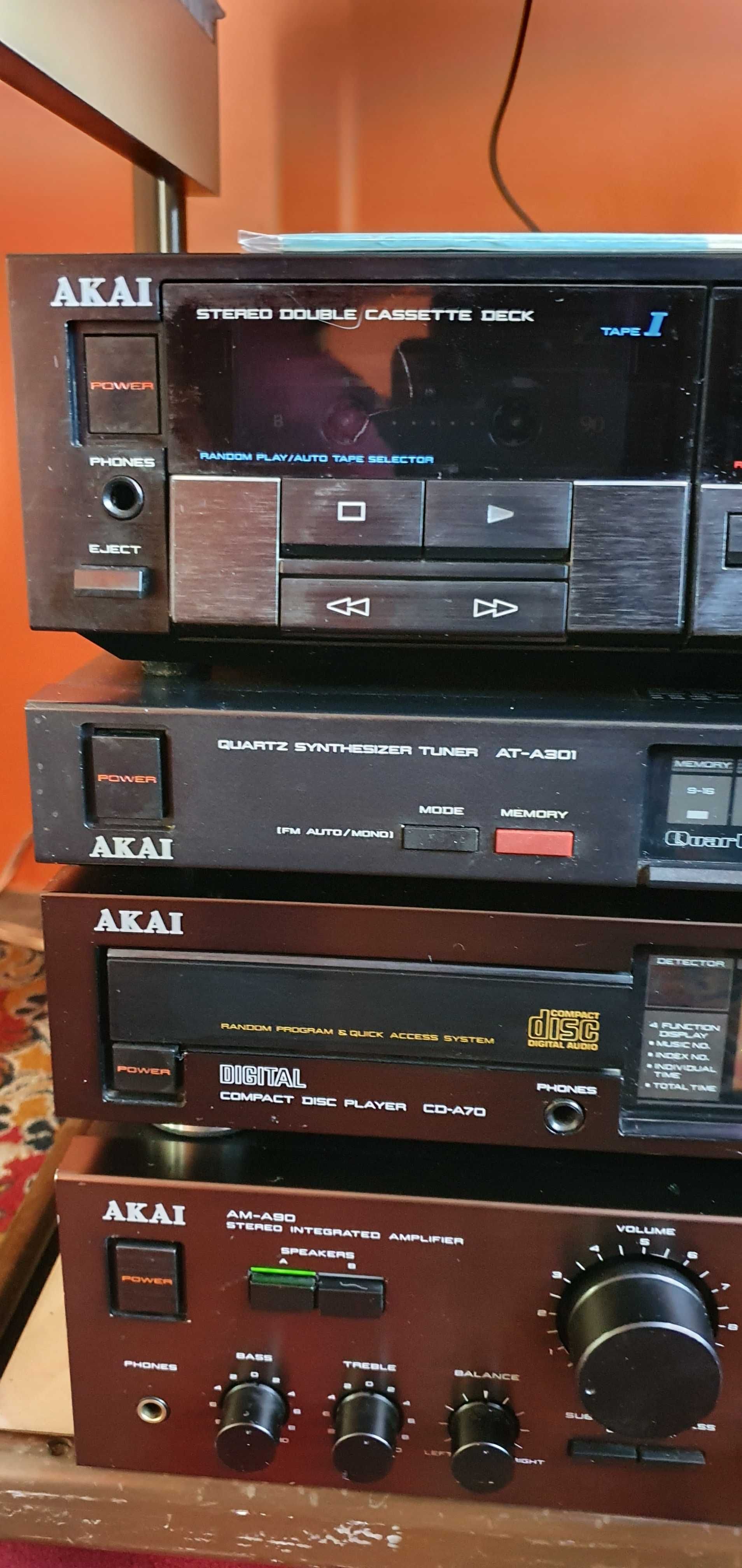 Oazja Zestaw audiofilski AKAI AM-A90 + CD-A70 + AT-A301 + HX-A451W z g