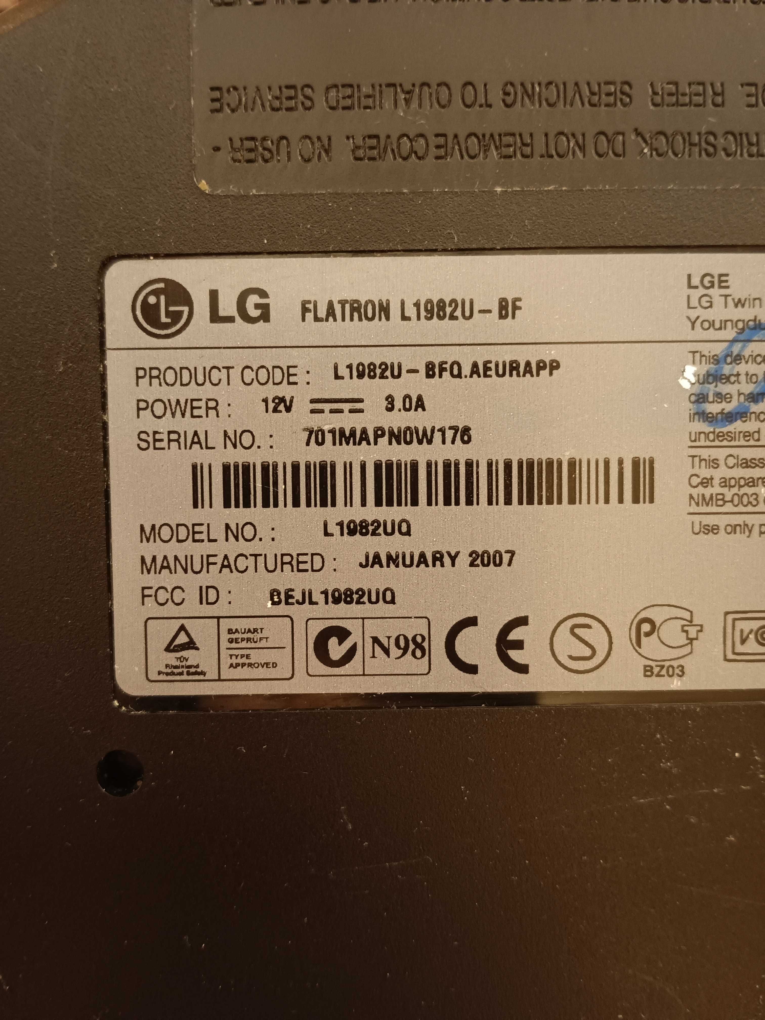Monitor LG Flatron L1982U-BF do laptopa