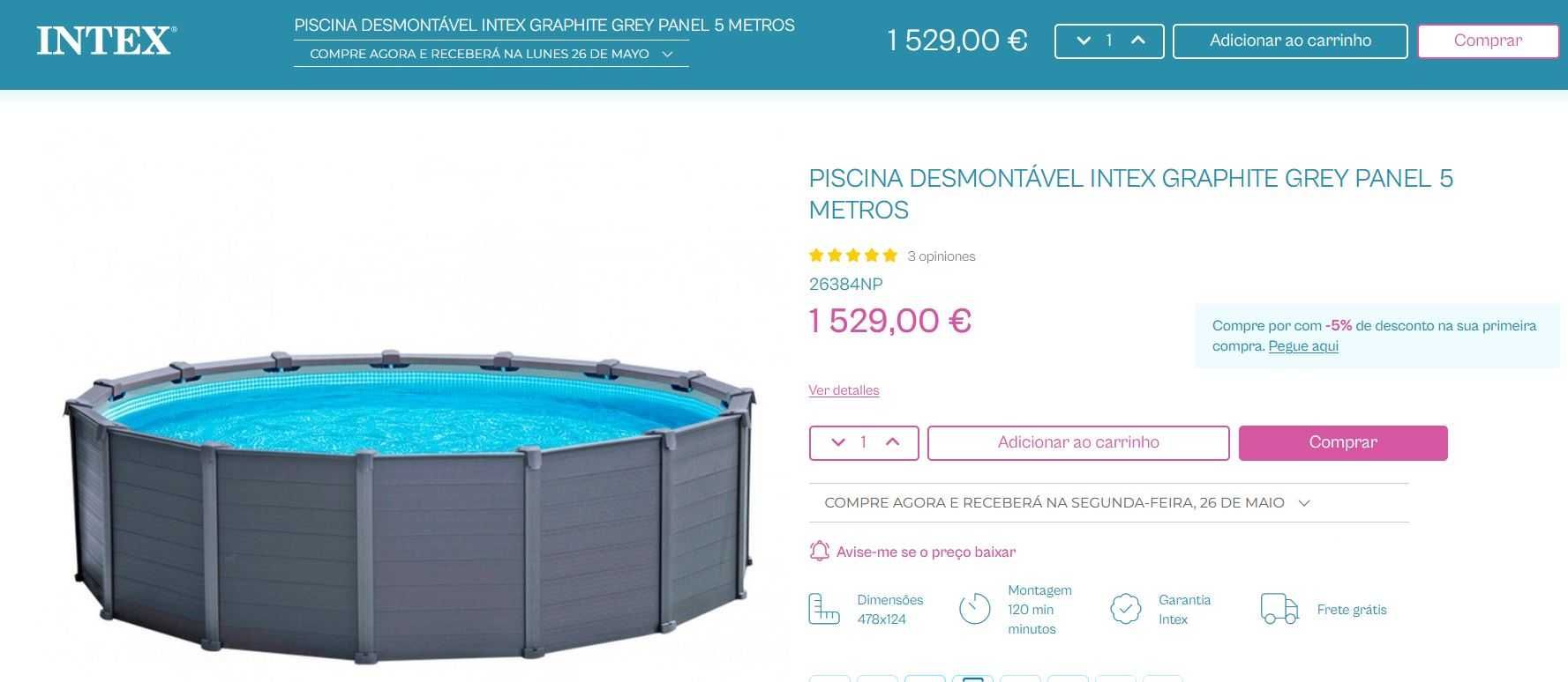 Piscina Intex (peças - para recuperar) redonda 17.000L