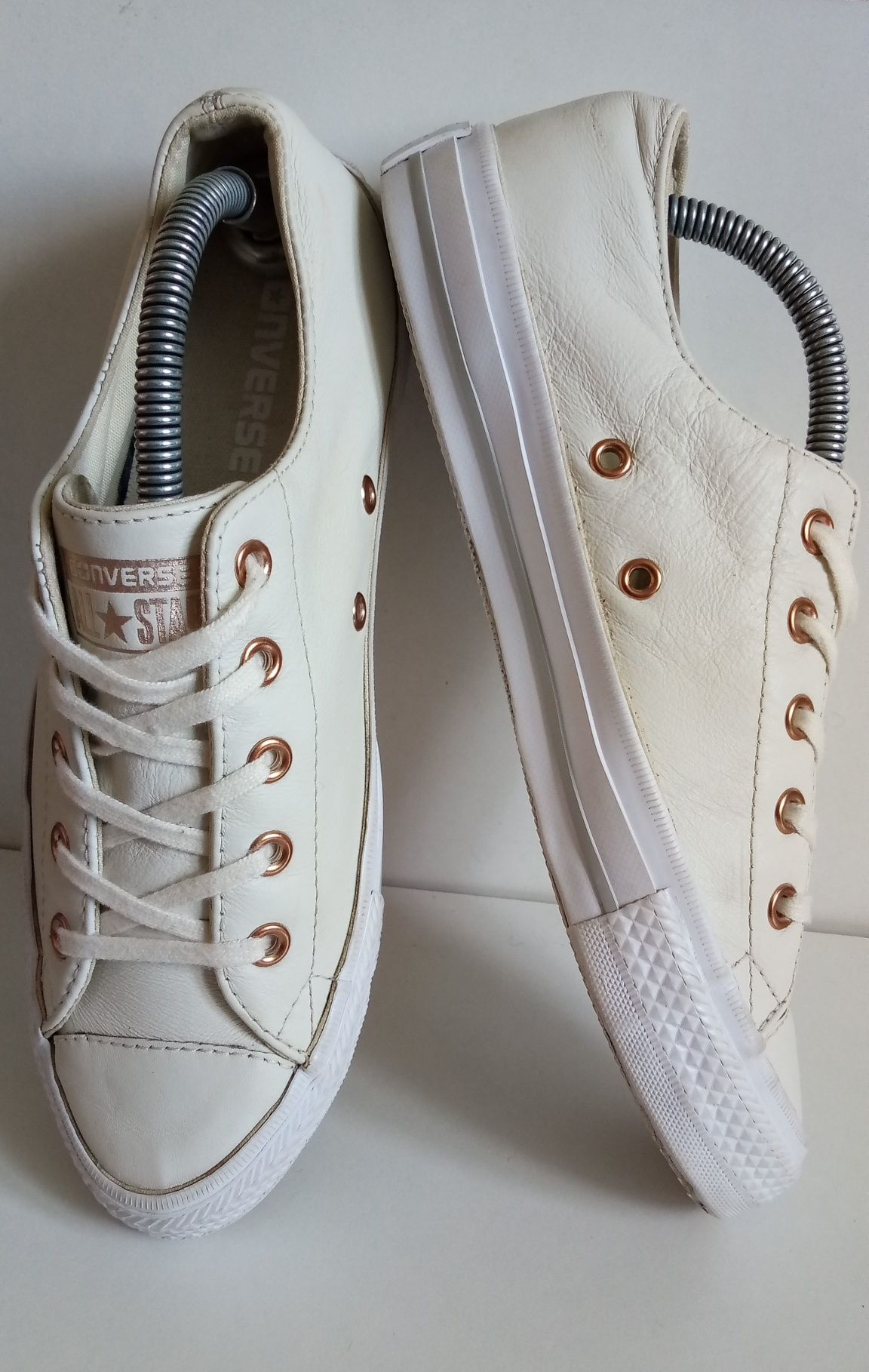 Кожаные белые кеды Converse, 38 р.