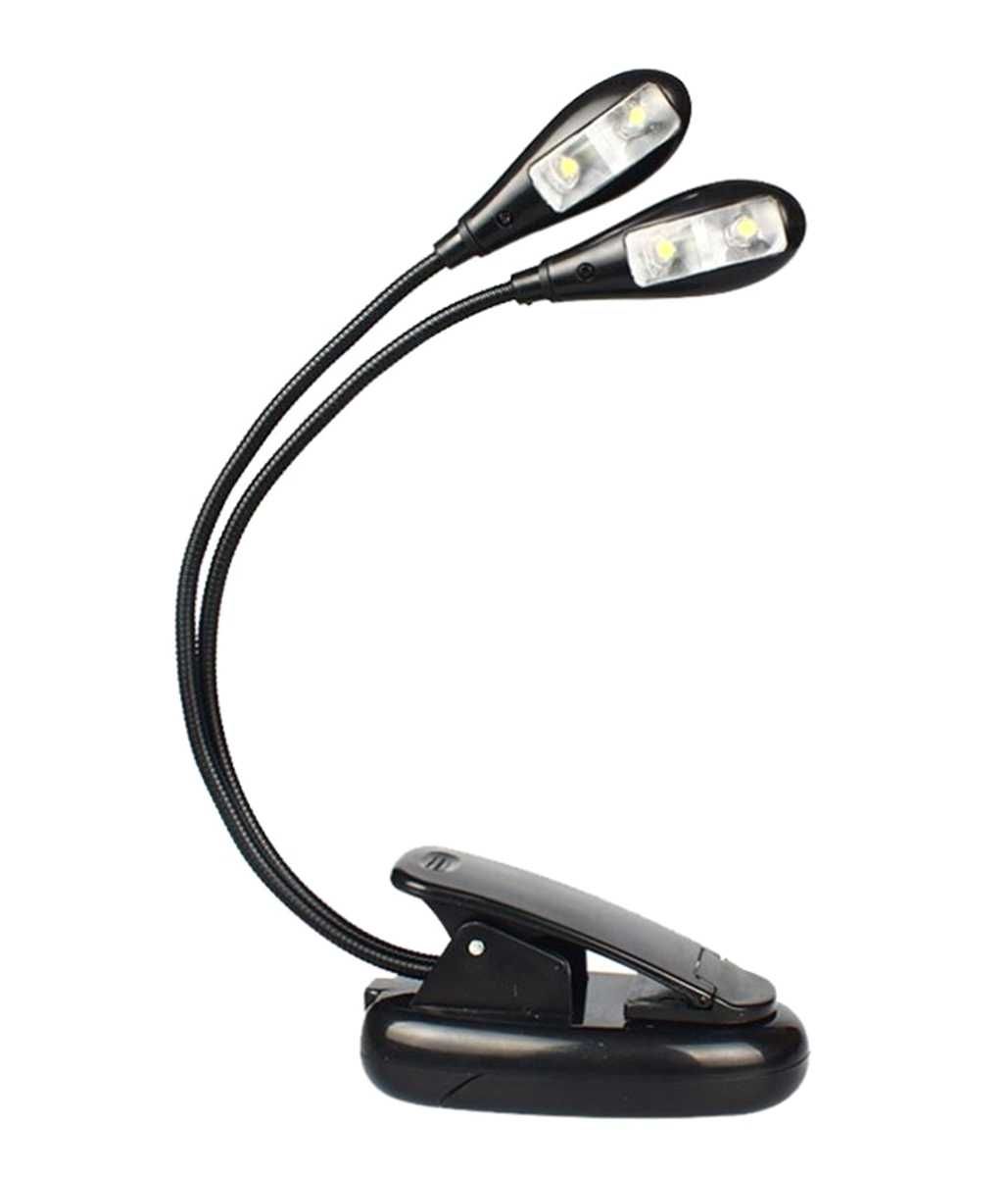NOWE! Podwójna lampka LED z klipsem klips na książkę USB regulowana