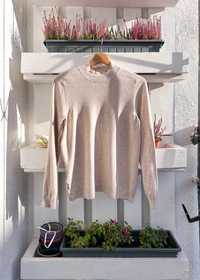 Beżowy klasyczny wiskozowy cienki sweter Mango M/L