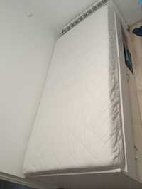Łóżko białe z materacem 90x200