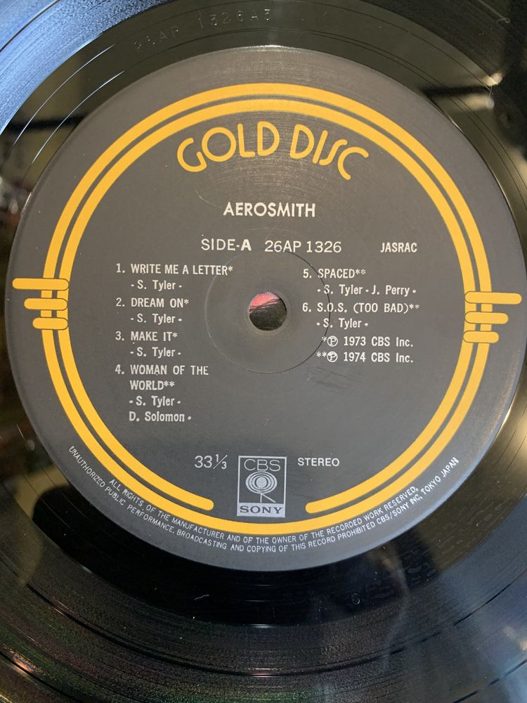 Aerosmith Gold Disc