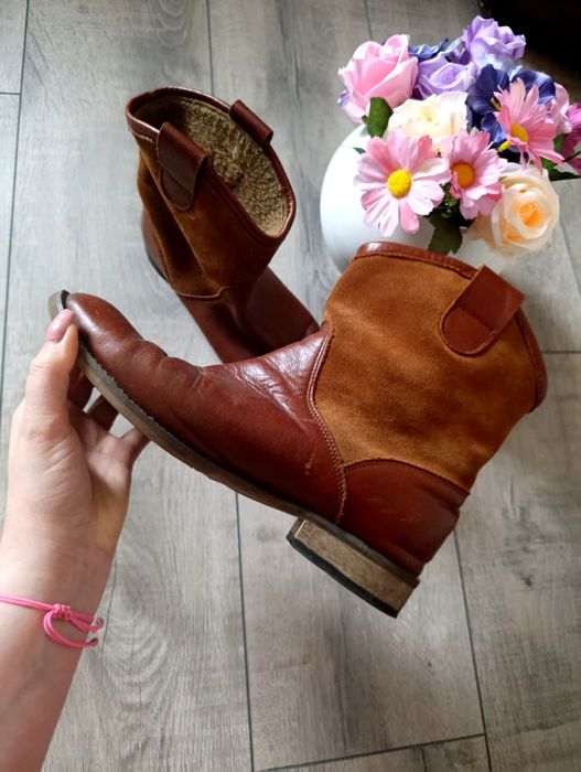 Buty 38 brązowe botki