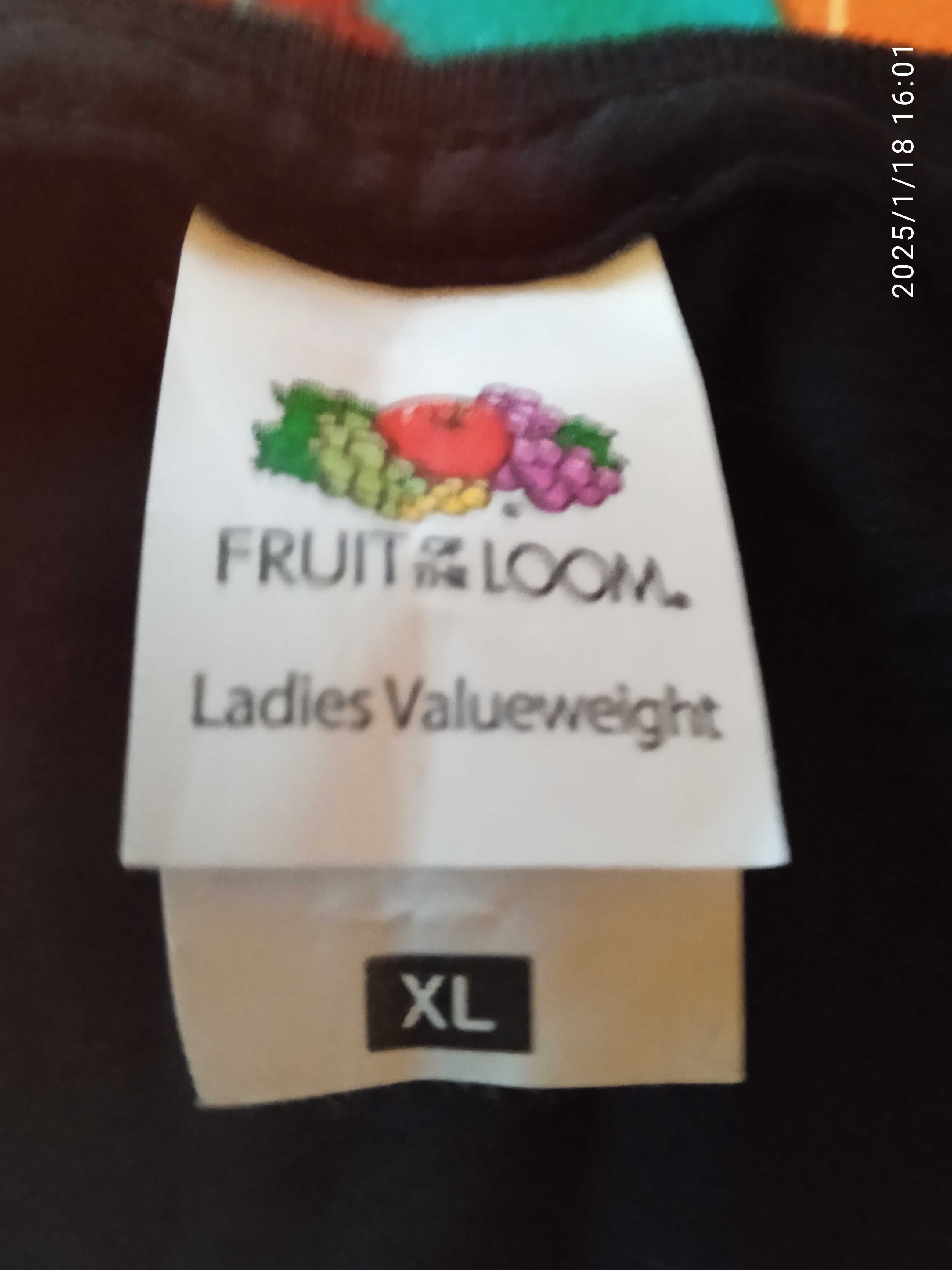 Czarna bawełniana koszulka / t-shirt Fruit of the Loom, rozm. L/40