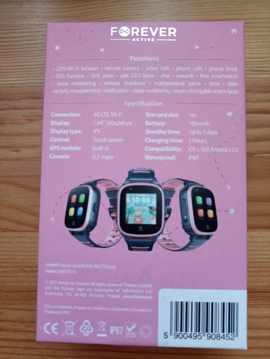 Smartwatch Forever Look Me Kw-500 LTE