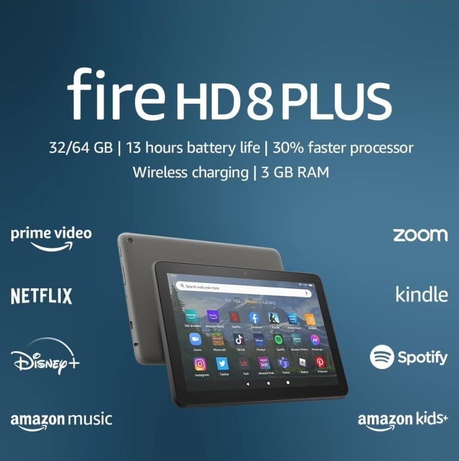 Новий планшет 2022 Amazon Fire HD 8 plus 3/32