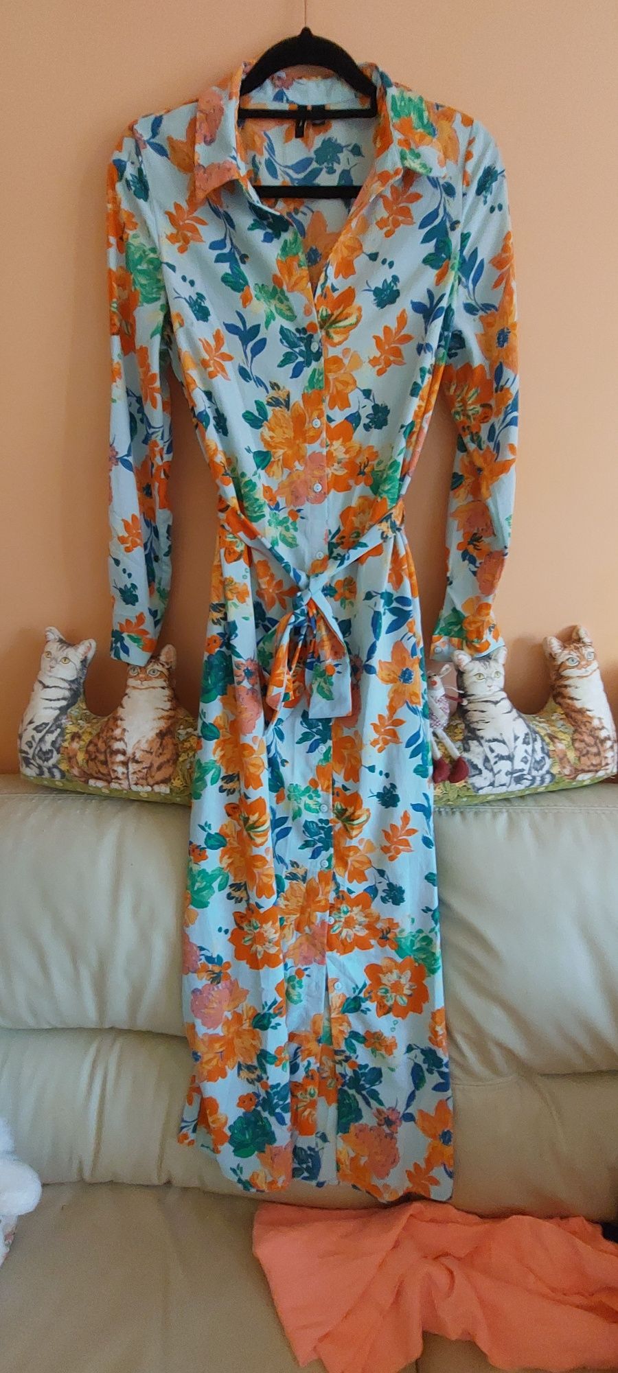 Vestido novo floral maxi comprido M 38 40