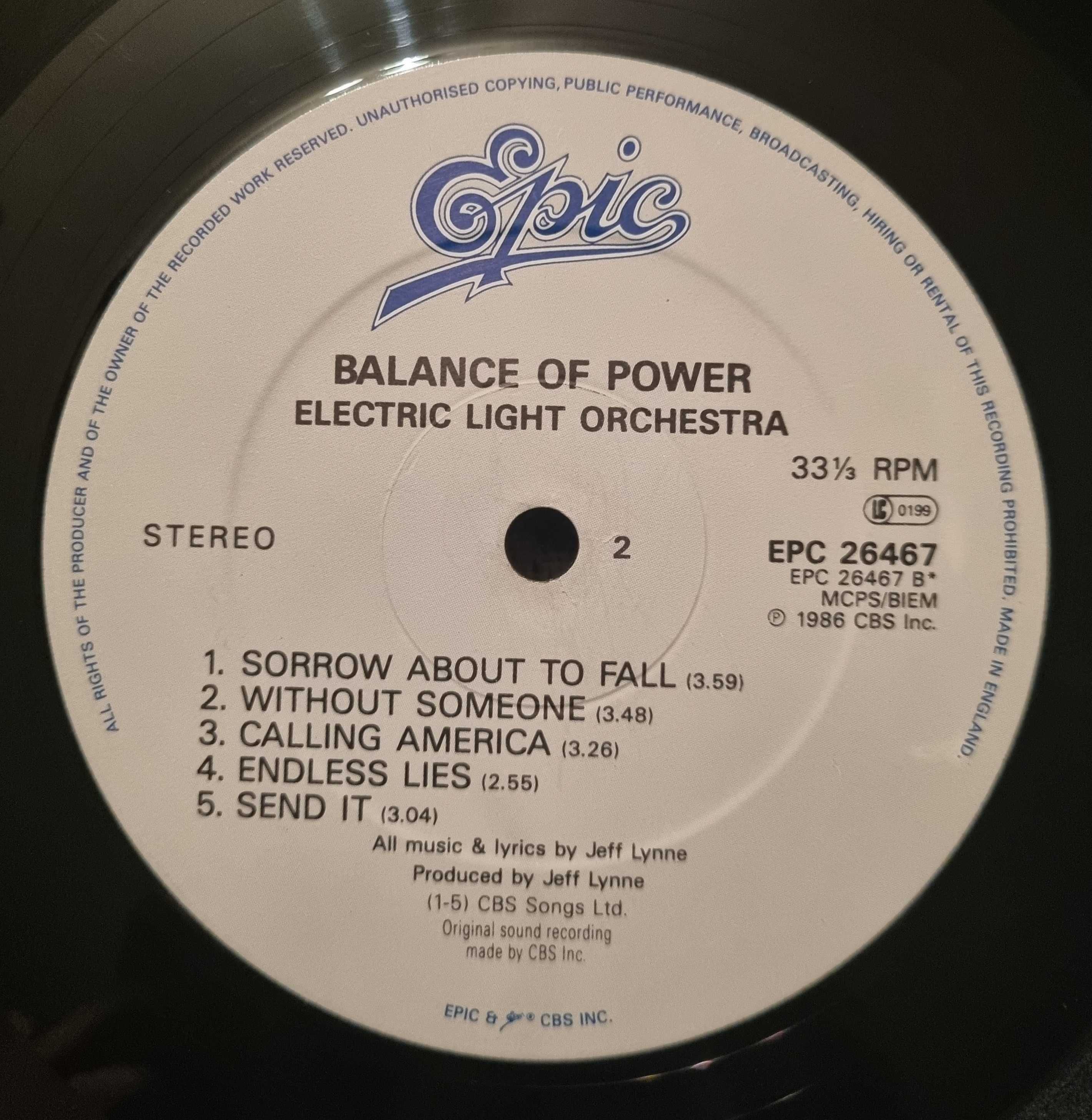 Electric Light Orchestra Balance Of Power 1986 UK original press.