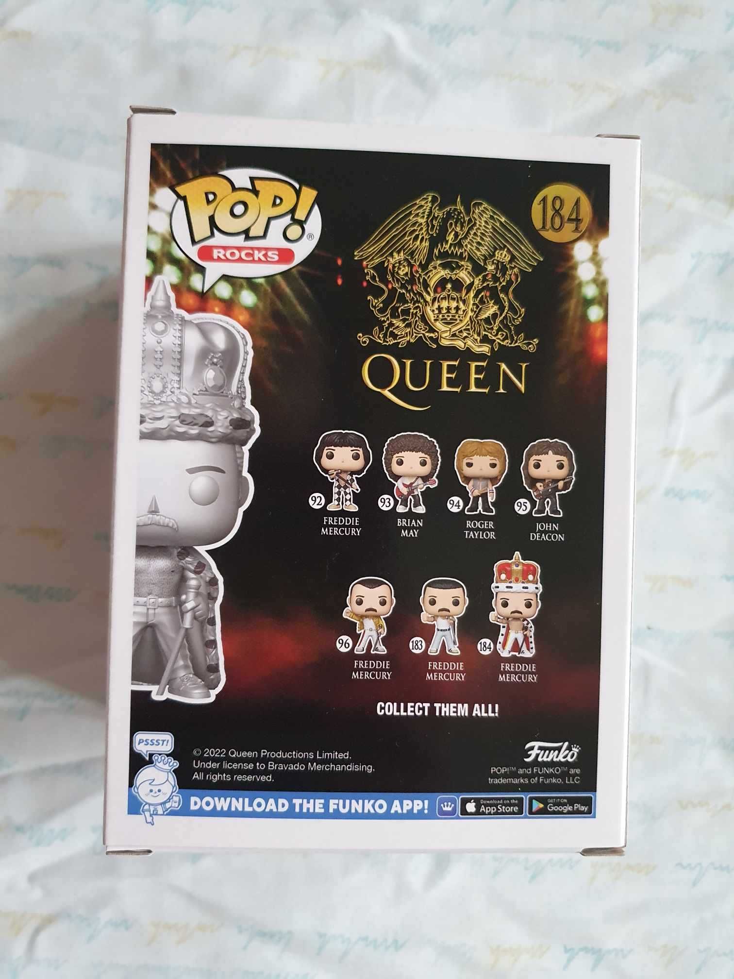 Funko Pop Rocks 184 Queen Freddie Mercury King Platinum with Pin