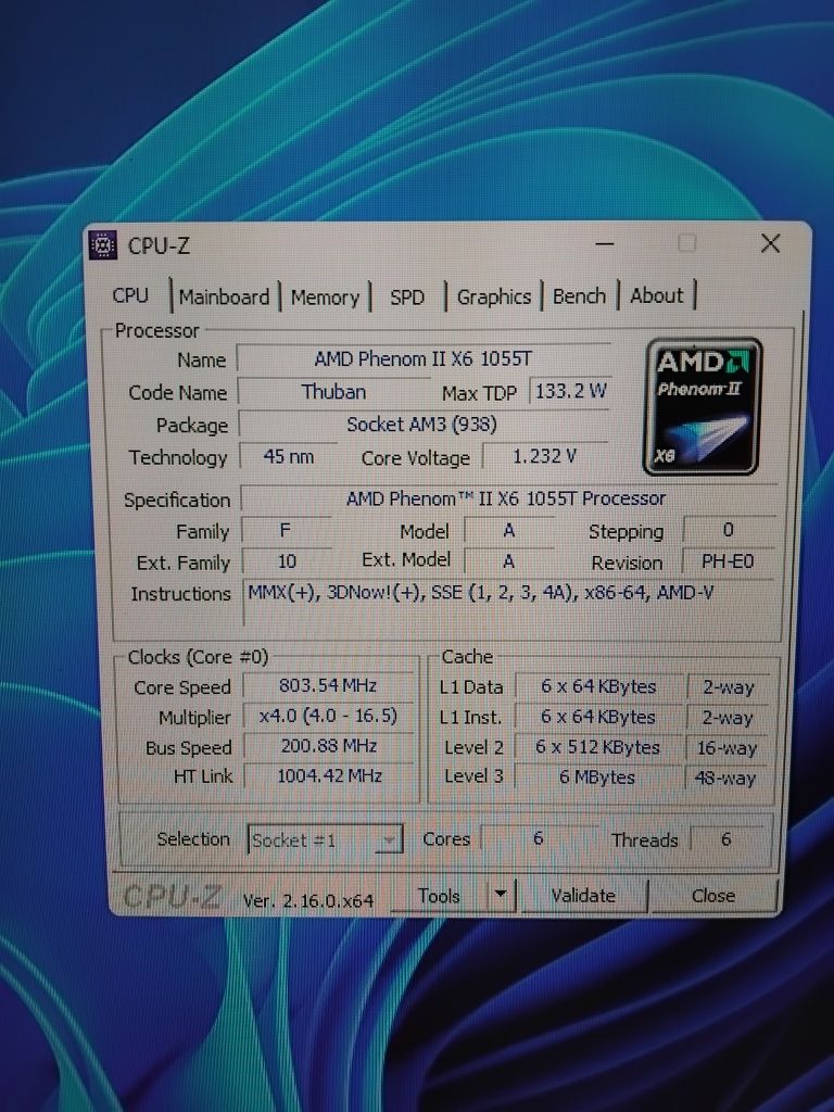 Материнська плата am3+AMD Phenom II X6 1055T 125W+ddr3