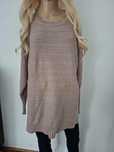 Długi bawełniany sweter, Oversize, XL