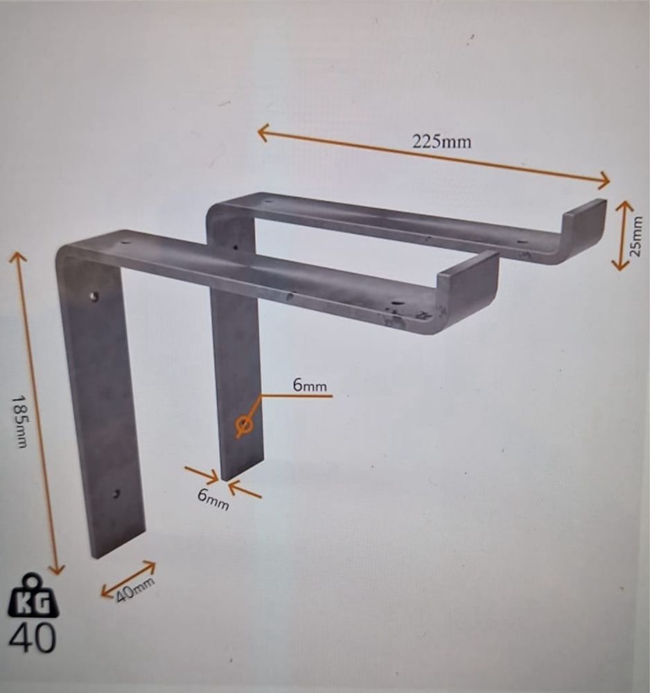 Wspornik Uchwyt Stelaż Podpórka Półki Loft Metalowy