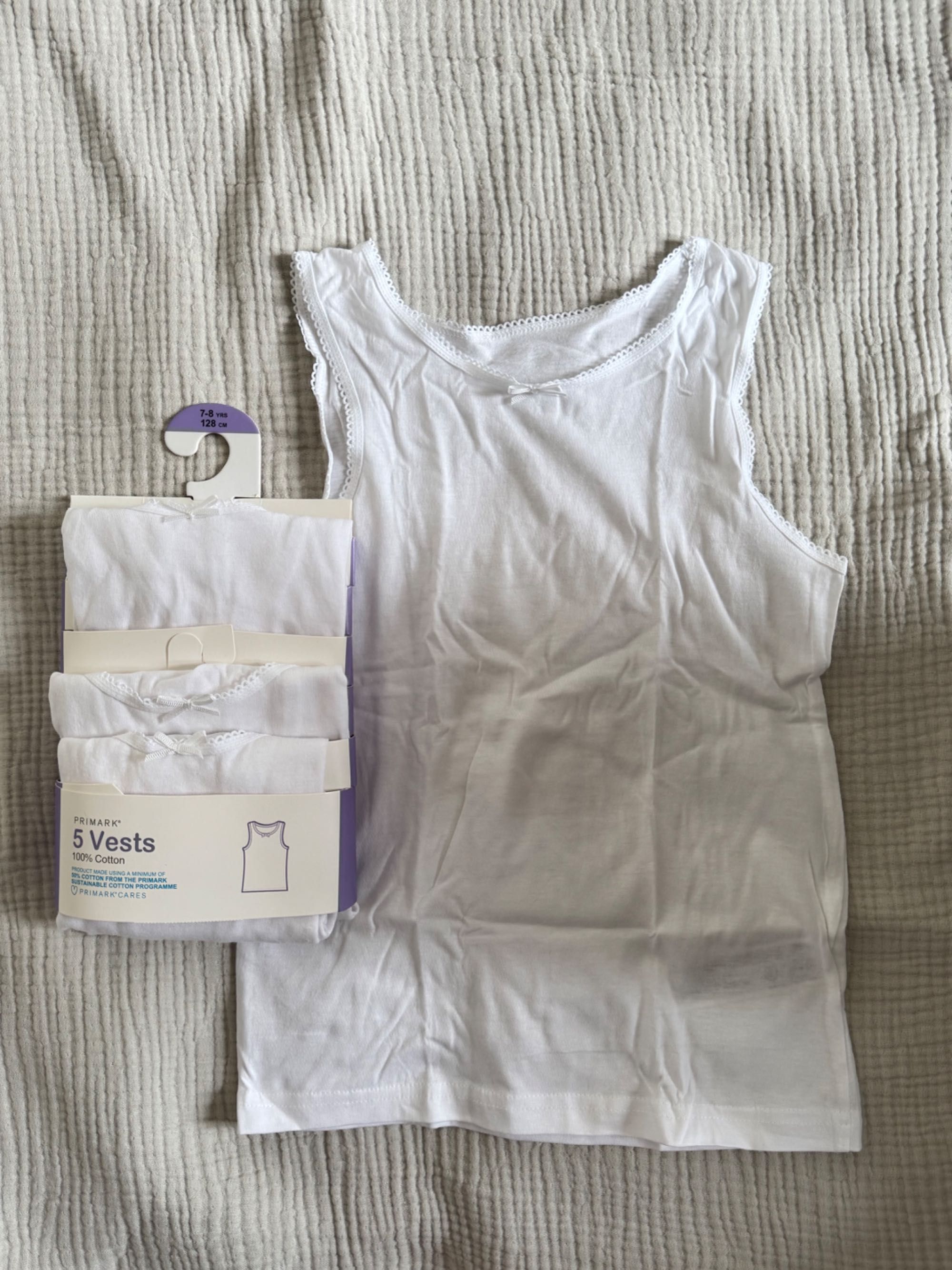 Primark zestaw podkoszulek r.7-8lat, 4szt