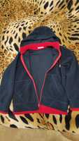 Флісова куртка 152 розмір темно-синя з червоним