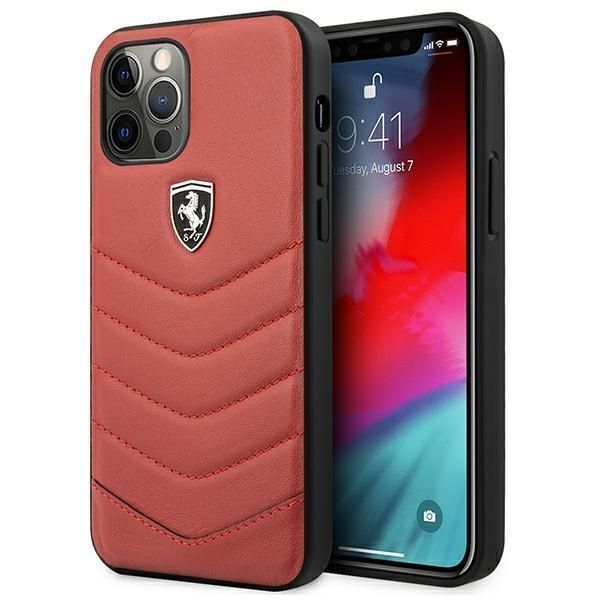 Etui Ferrari iPhone 12/12 Pro Czerwony Hardcase Off Track Quilted