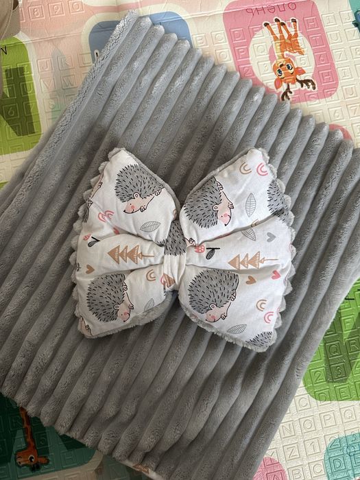 Плюшевий плед конверт на виписку з утепленням та бантиком