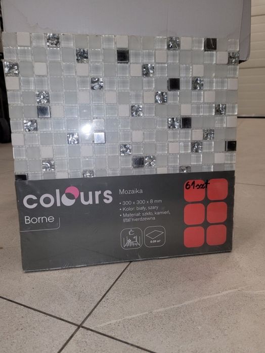 Plytki Mozaika 30x30 szklana aluminowa