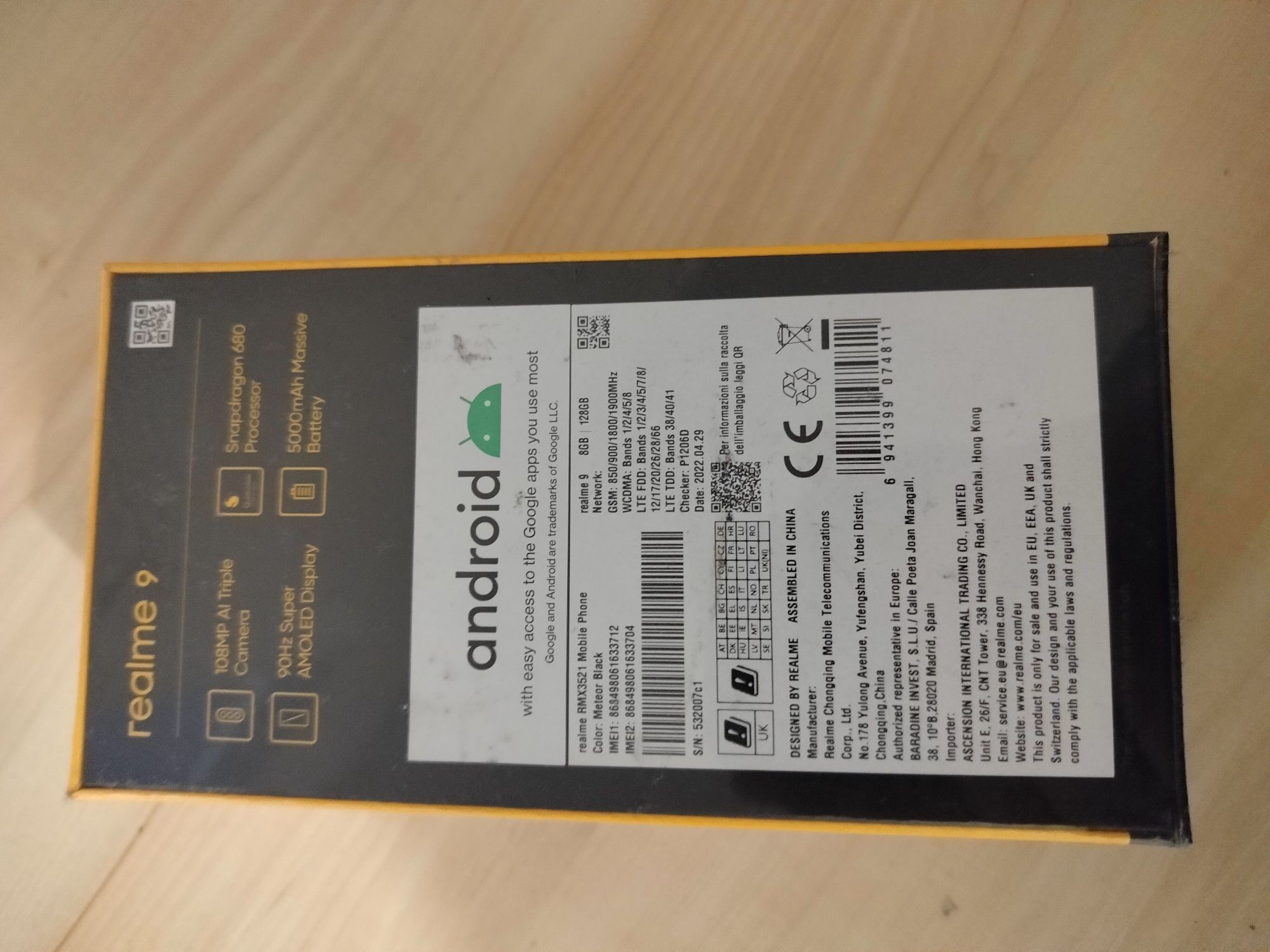 Smartfon REALME 9 8/128GB 6.40" 90Hz Czarny RMX3521 z gwarancją