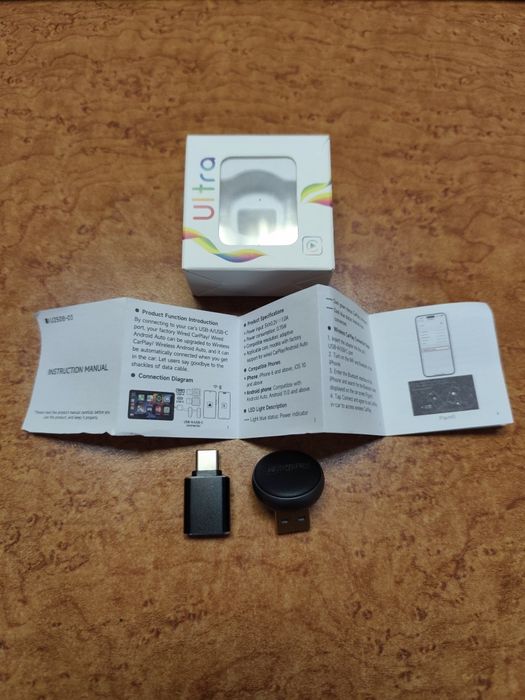 Адаптер CarlinKit Mini Ultra 3 бездротового Apple CarPlay/Android Auto