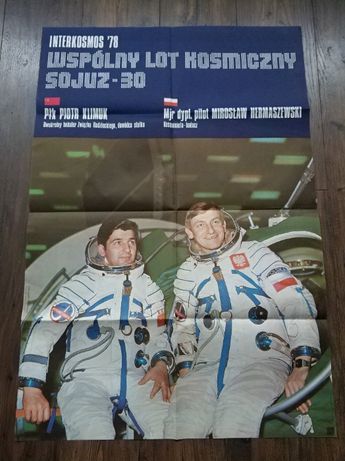Plakat propagandowy INTERKOSMOS '78 Wspólny lot kosmiczny Sojuz-30