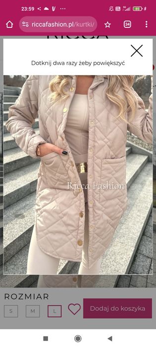 Kurtka pikowana płaszczyk andżela bez l