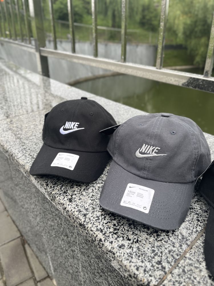 Кепка Nike чорна, сіра l Регульована бейсболка Найк