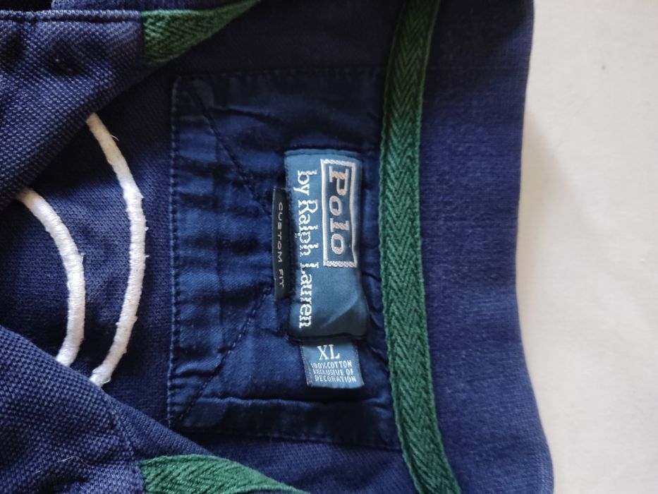 Granatowa koszulka polo Ralph Lauren Chief Keef retro y2k swag XL