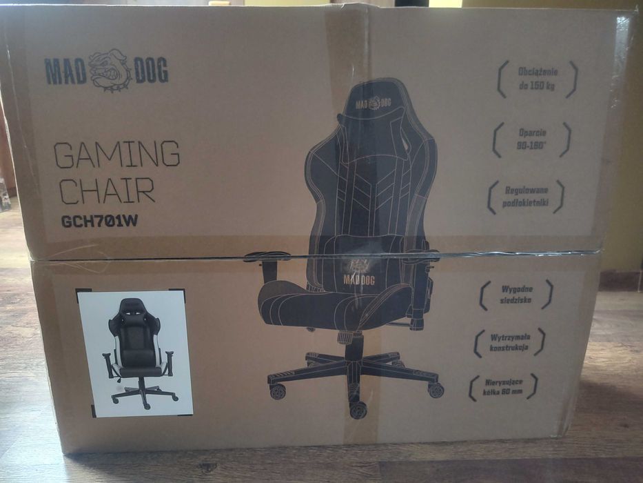 Fotel MAD DOG GCH701W Czarno-biały