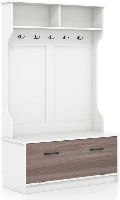 Wieszak do przedpokoju z 5 haczykami, szafką na buty 100x40x160cm WADY