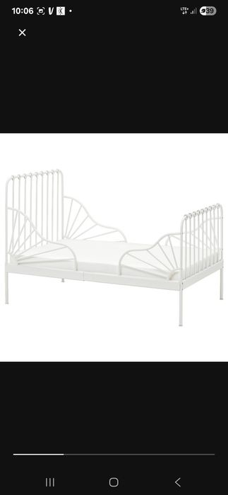 Metalowe łóżko ikea minnen białe