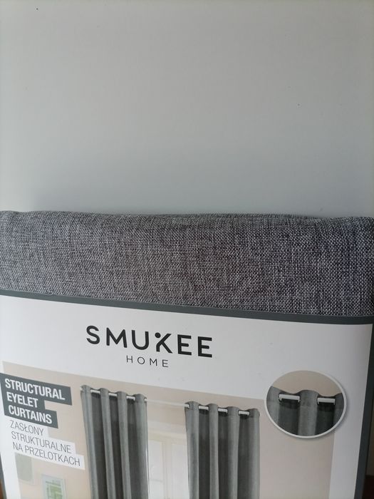 2 strukturalne zasłony styl boho materiał jak len Smukee 2sztuki