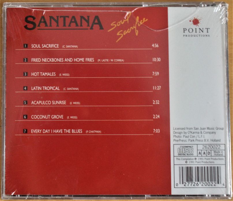 CD - SANTANA, Soul Sacrifice, novo e selado