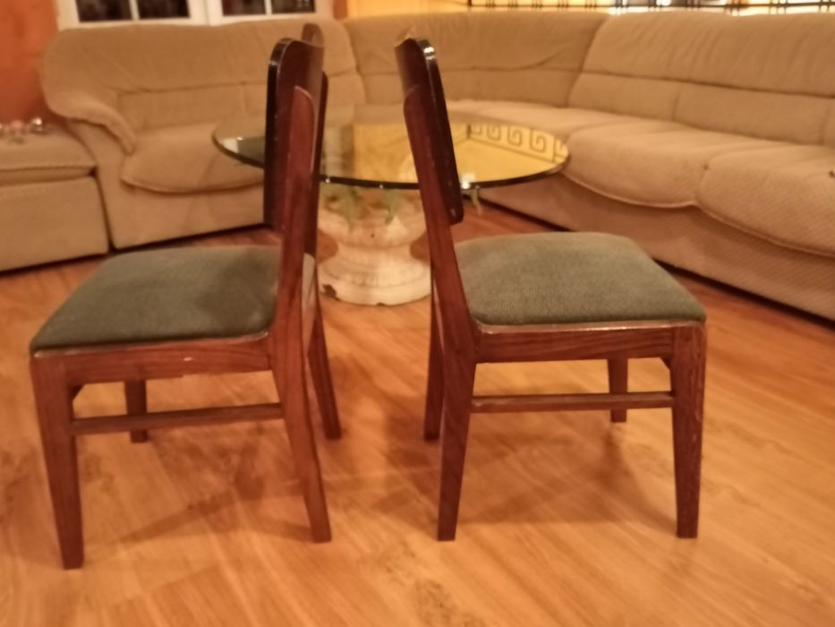 2 krzesła prl tapicerowane