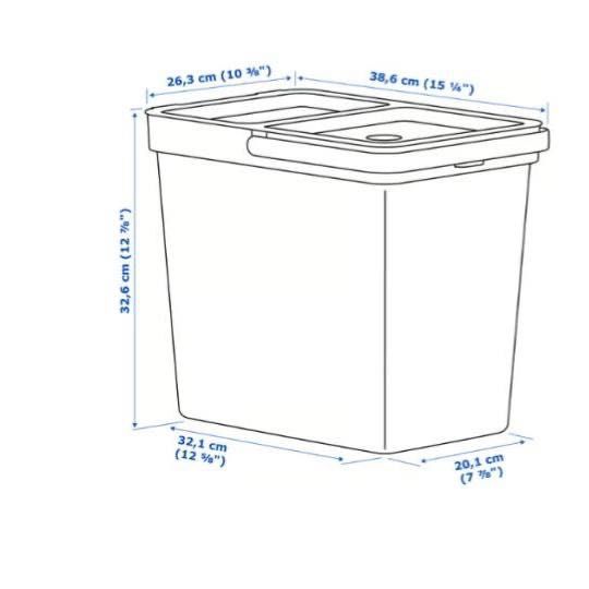 Kosz z pokrywką, jasnoszary, 22 l (HÅLLBAR - Ikea)