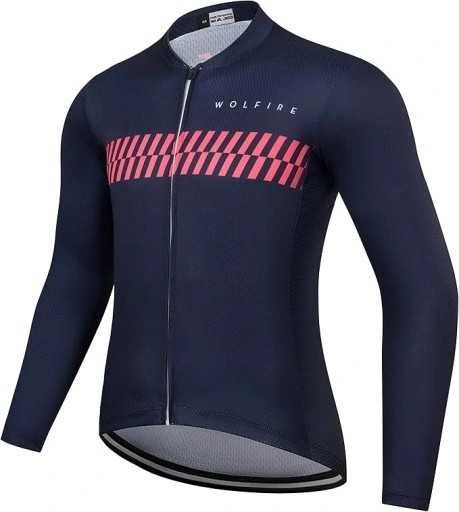 Męska koszulka szosowa WOLFIRE WF wykonana z poliestr Mtb długi rękaw