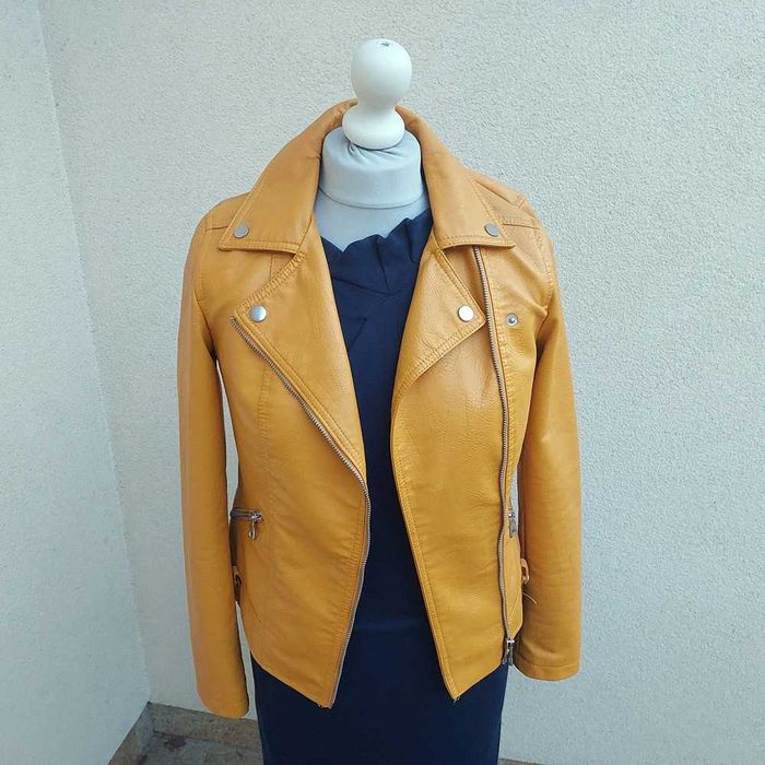 Kurtka ramoneska damska żółta musztardowa F&F rozm. 34 - nowa