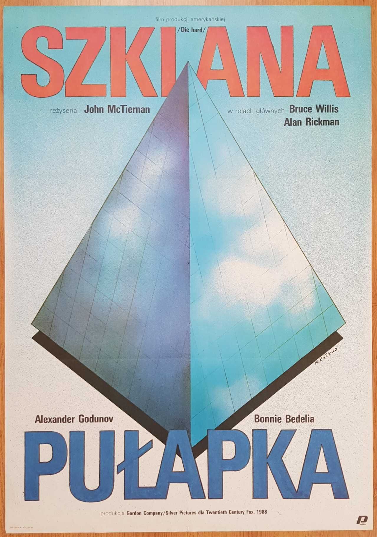 Szklana pułapka 1989 ORYGINAŁ plakat film Kałkus  RARE