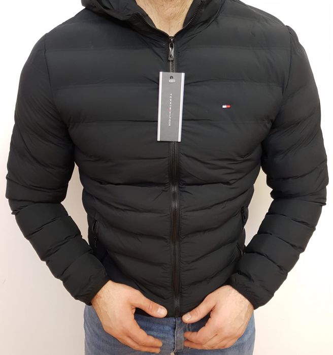 czarna pikowana meska kurtka tommy XL