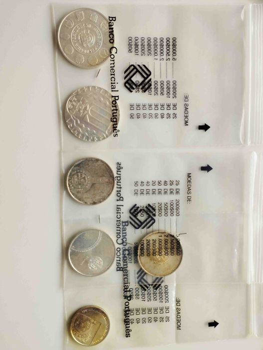 Moedas comemorativas , em prata de 10, 8 e 5 euros