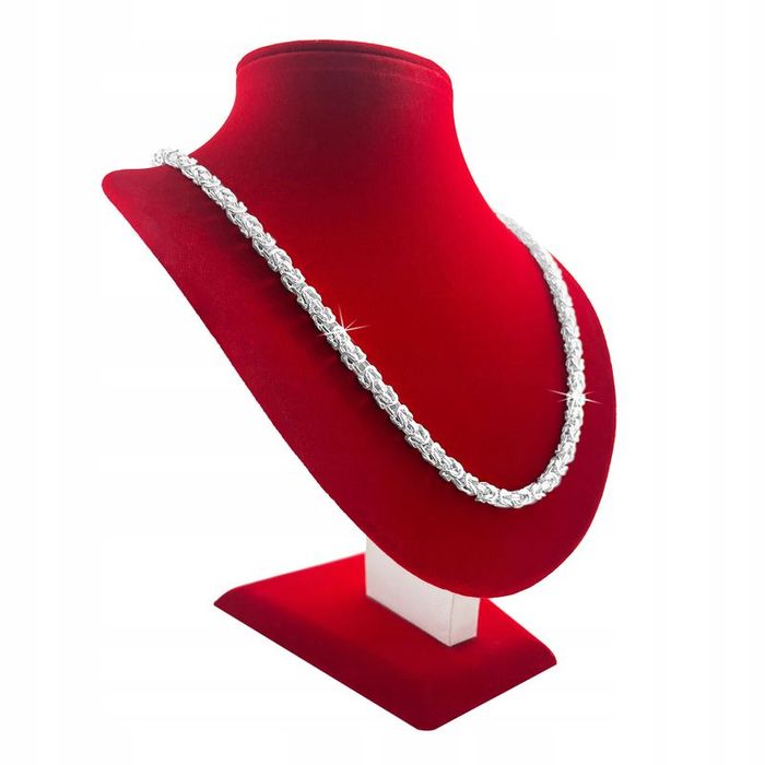 Gruby Srebrny Łańcuszek Damski Splot Królewski Srebro 925/60cm/4,3mm+G