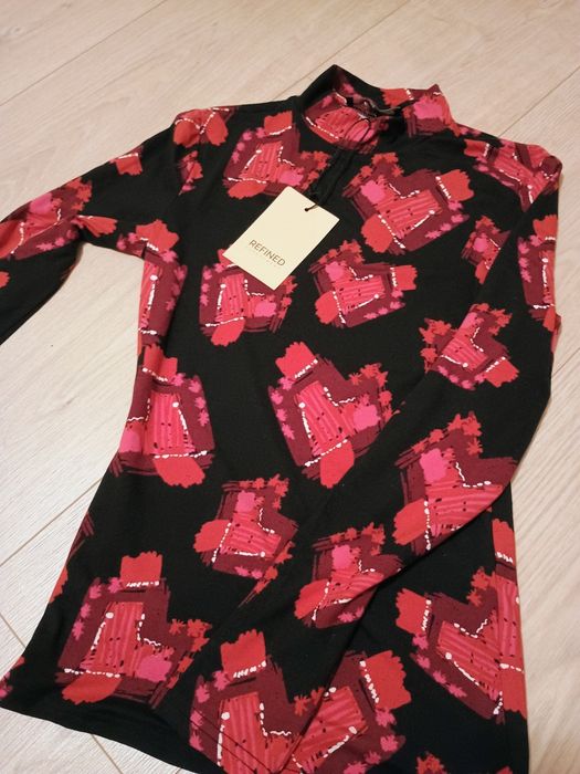 Refined golf XS nowy z metką – czarny z czerwonym wzorem, elastyczny p