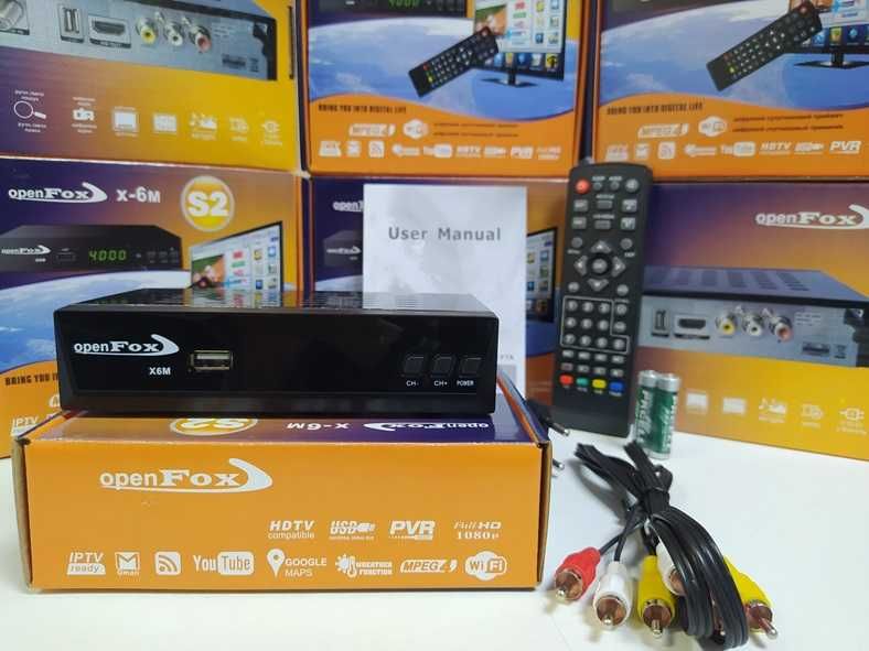 Спутниковый Full HD Mpeg4 ресивер тюнер OpenFox X6 Metal DVB-S2 YouTub