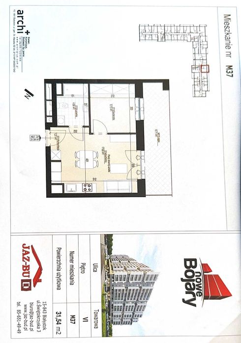 Sprzedam mieszkanie 2-pokojowe 31,54 m² os. Bojary Kraszewskiego 45B