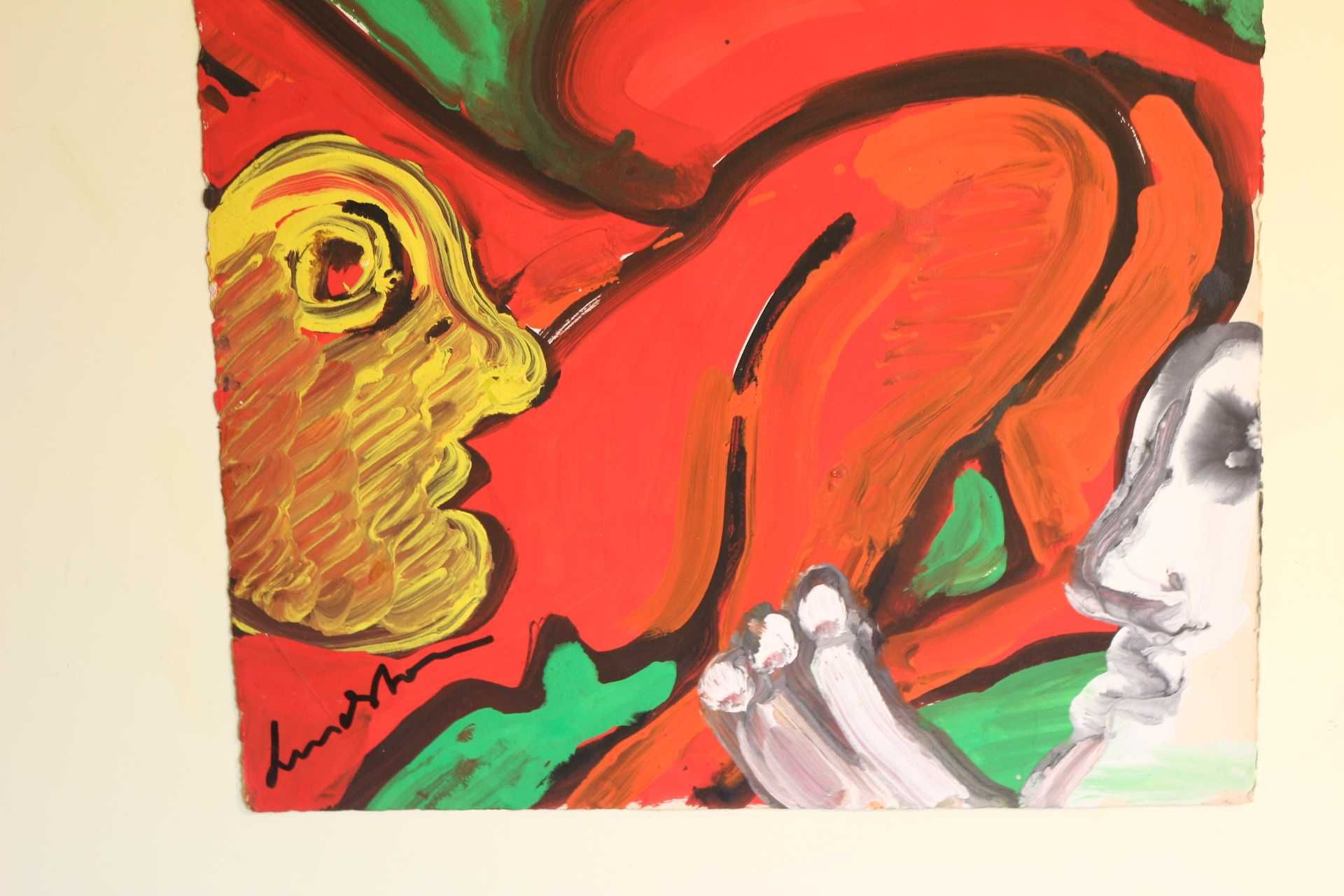 Pintura BENGT LINDSTROM Óleo s/ papel Assinado e Certificado 76x56,5cm