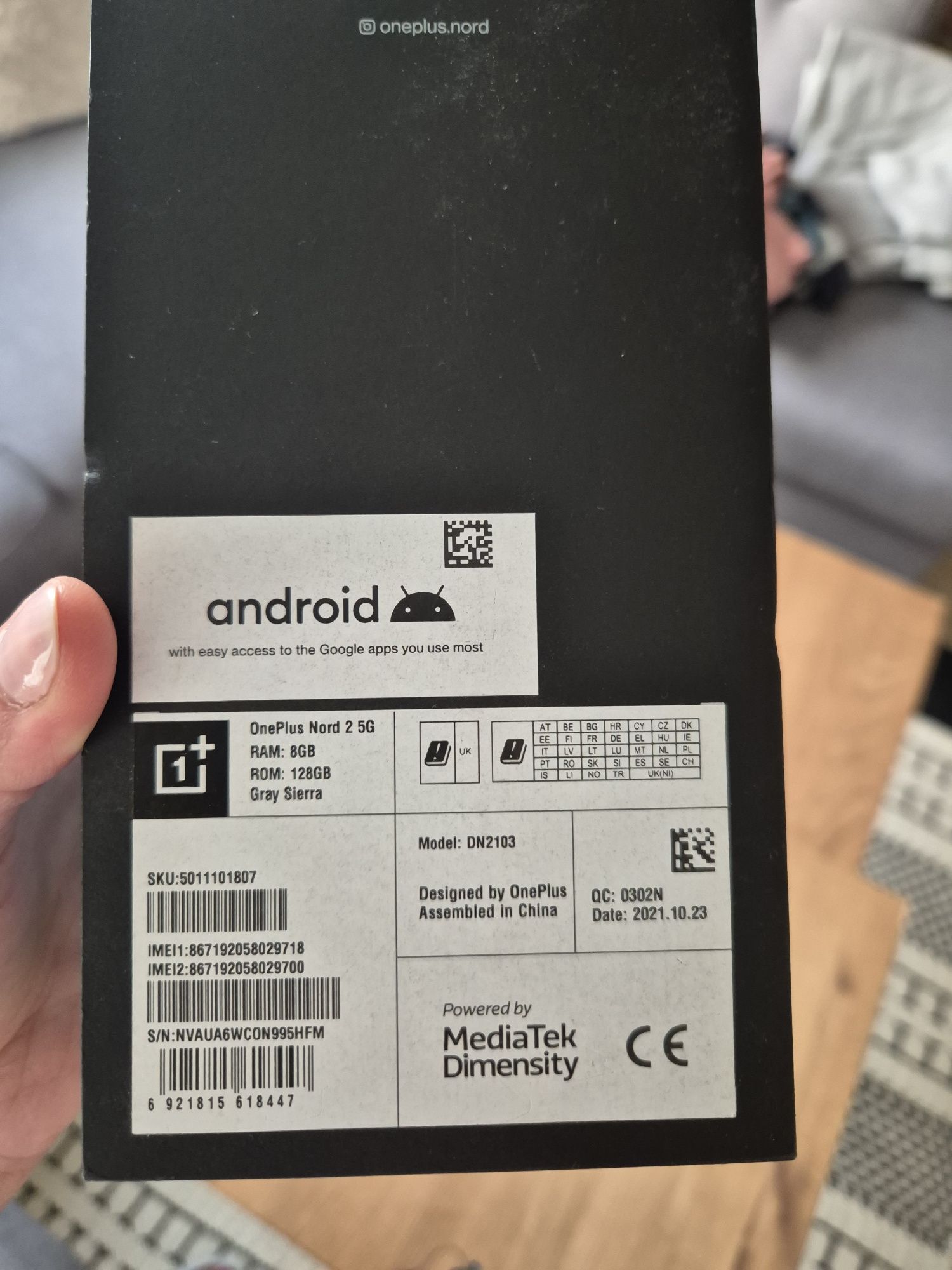 Telefon OnePlus Nord 2 5G 128gb DN2103 Stan idealny Gray sierra