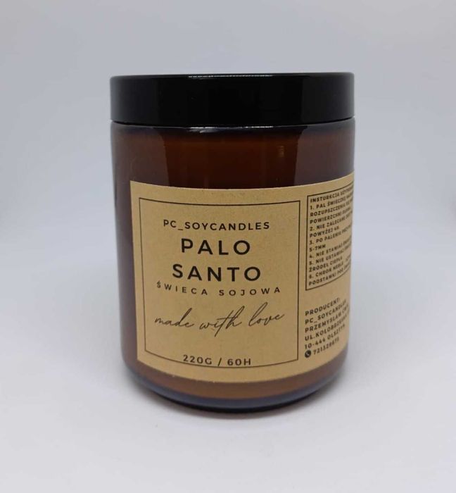 Świeca Sojowa Zapachowa Palo Santo 250ml 60h