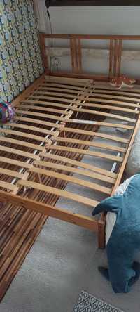 Rama łóżka drewniana Ikea Fjellse 140x200 cm plus 2x stelaż pojedynczy