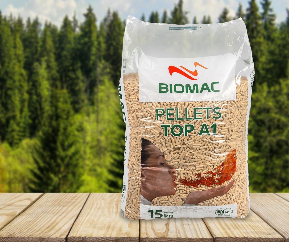 Pellet Biomac Olczyk Alaska Karoń Biomasa certyfikat EN A1